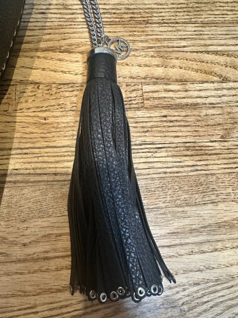 Michael Kors Black Leather Purse with Tassle.